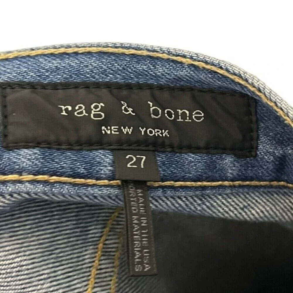 Rag & Bone High Rise Ankle Skinny Jeans Pamela Distressed Frayed Women’s Size 27